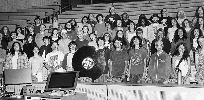 WESU staff gathered at our final staff meeting of the 2024-25 academic year. Photo by Michael O'Brien